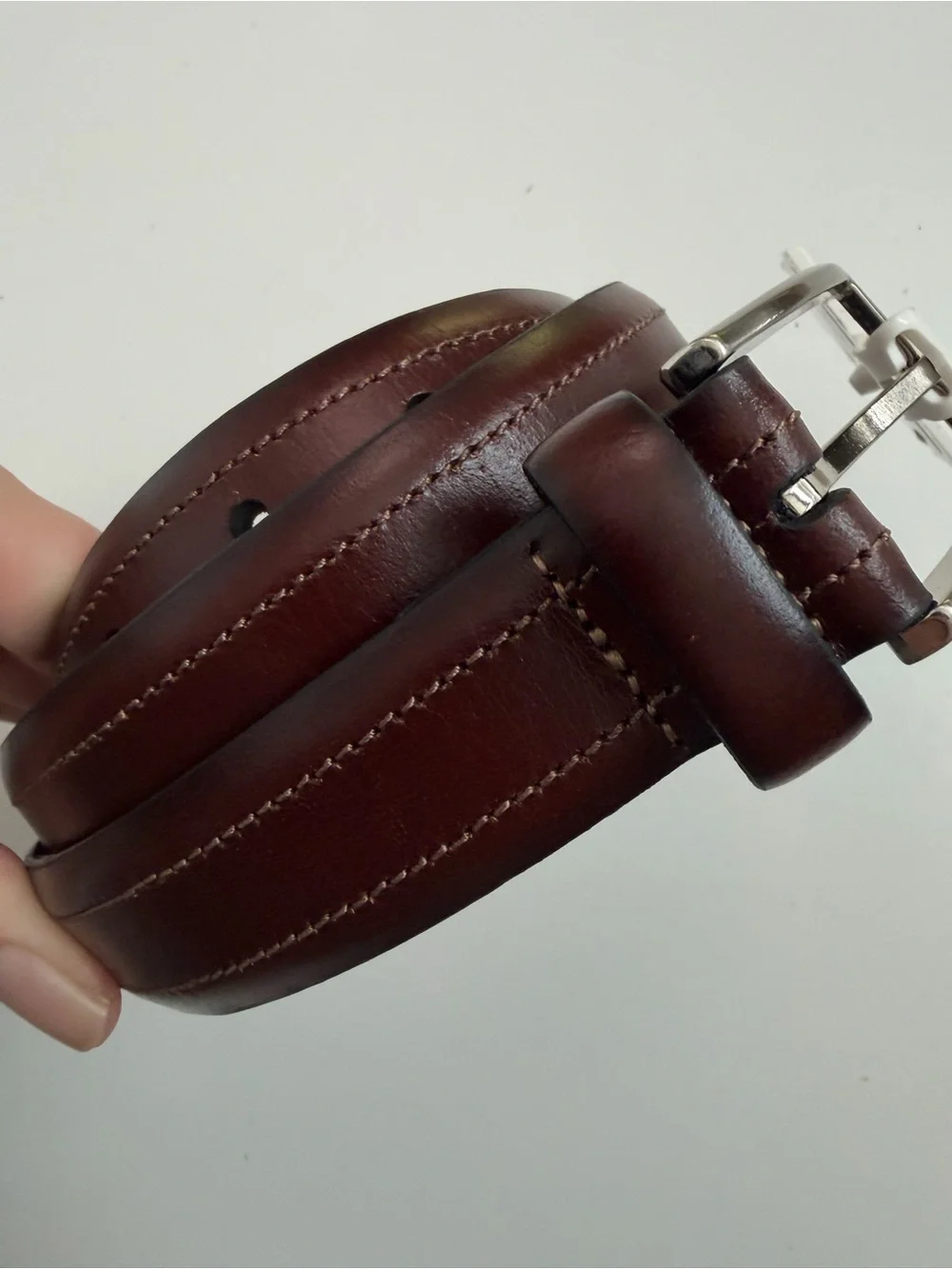 Goodfellow & Co. Belt Leather Buckle  Classic Silver Brown Medium 32-36